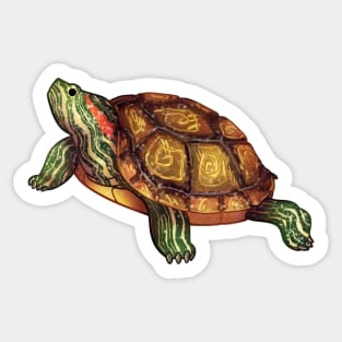 Cozy Red-Eared Slider Sticker